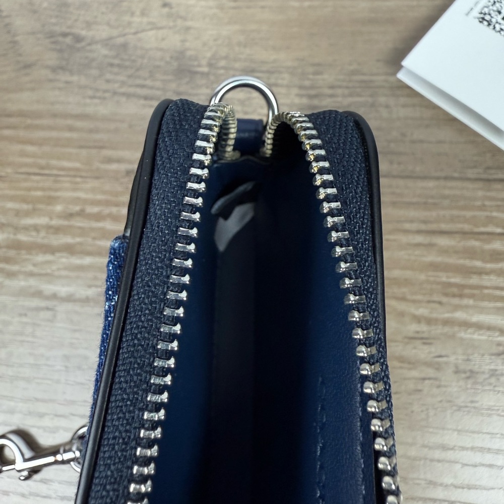 NWT Coach Zip Card CaseWith Quilting CAR26 Denim Price Is Firm - Picture 3 of 3